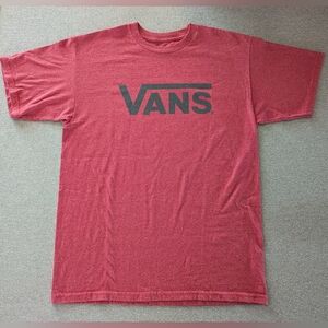 Vans t-shirt red classic logo men's med